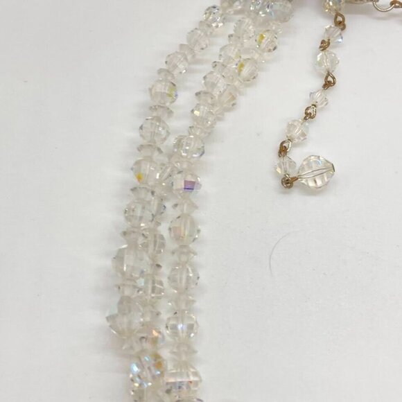 Vintage Aurora Borealis Set Graduated Bead 25" Necklace Clip On Earrings - Picture 16 of 16